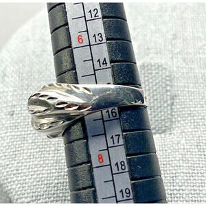 925 ND Sterling Silver Raised Dome Etched Design Ring Thailand Size 7 -  Vintage